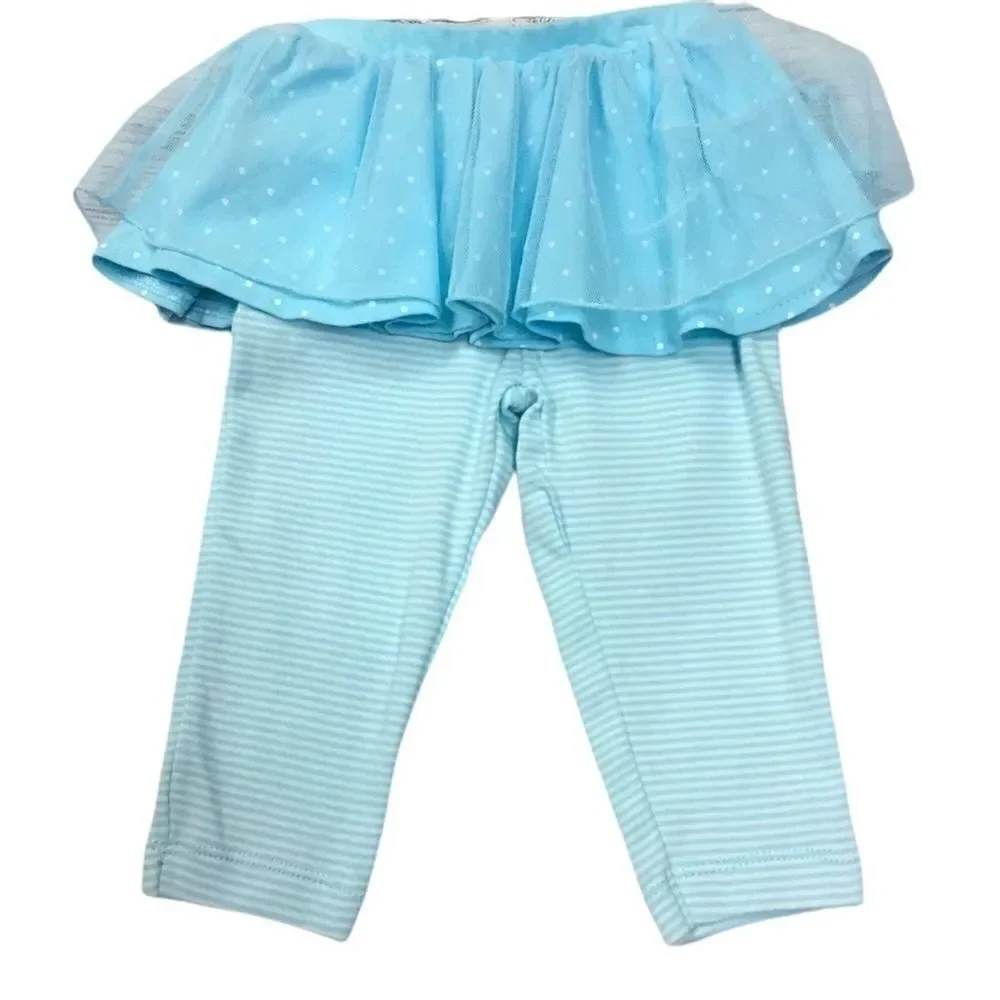 CARTER’S Tulle Polka Dot Tutu Skirt Striped Leggings Infant Girl SIZE 9 Months